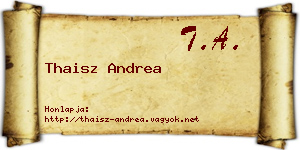 Thaisz Andrea névjegykártya